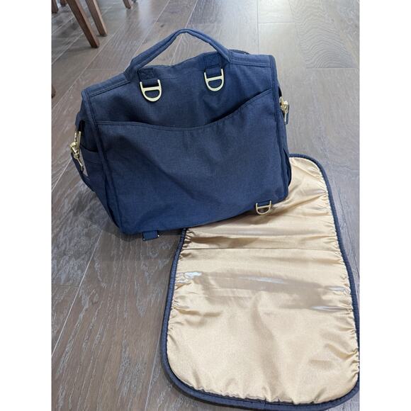 JUJUBE Ju Ju Be BFF INDIGO Gold CHROMATICS BFF Diaper Bag Backpack Handbag New - Picture 7 of 11